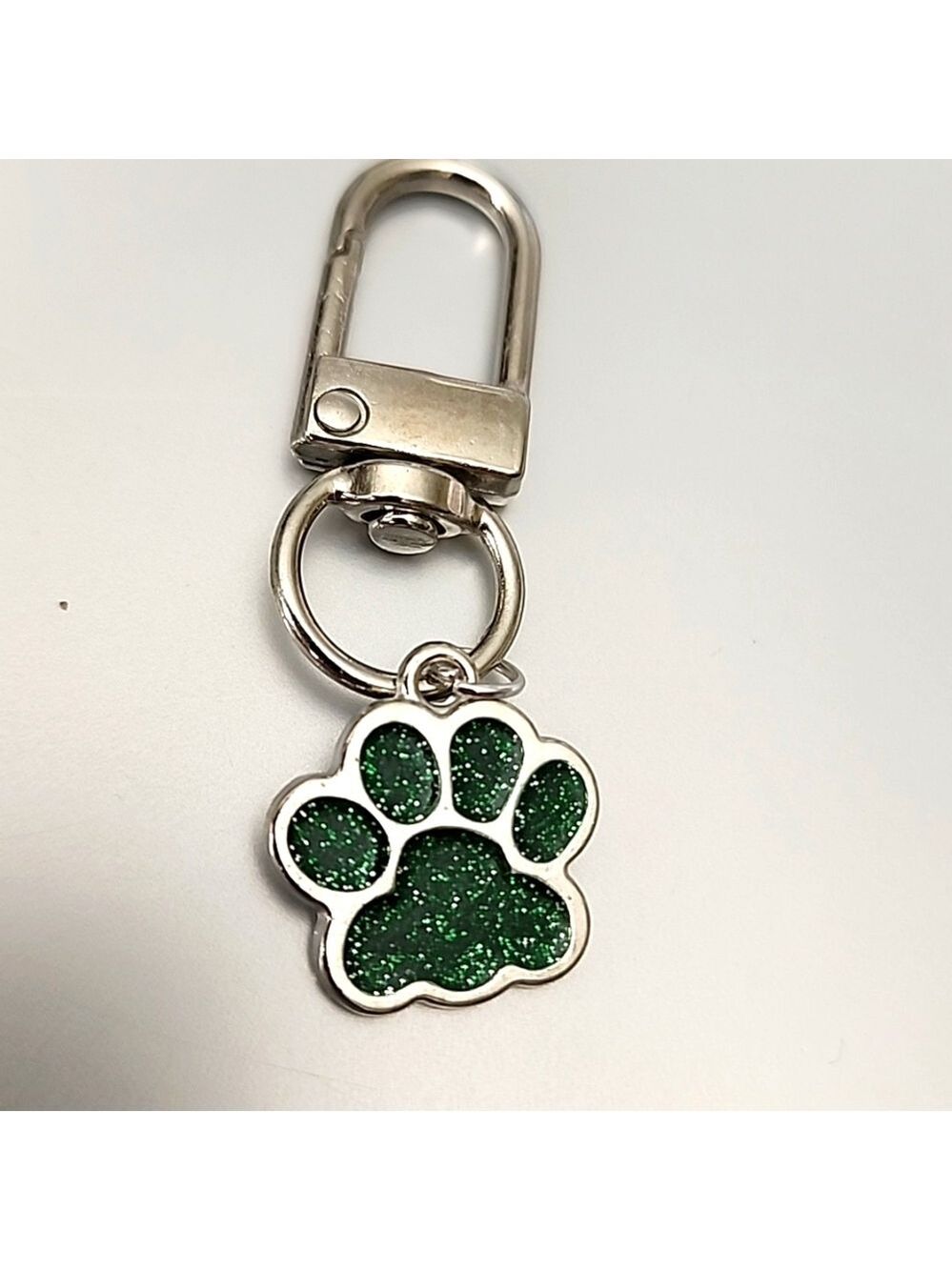 Sparkle Paw Print  ZIPPER Pull purse charm Or Charm bracelet Lobster claw